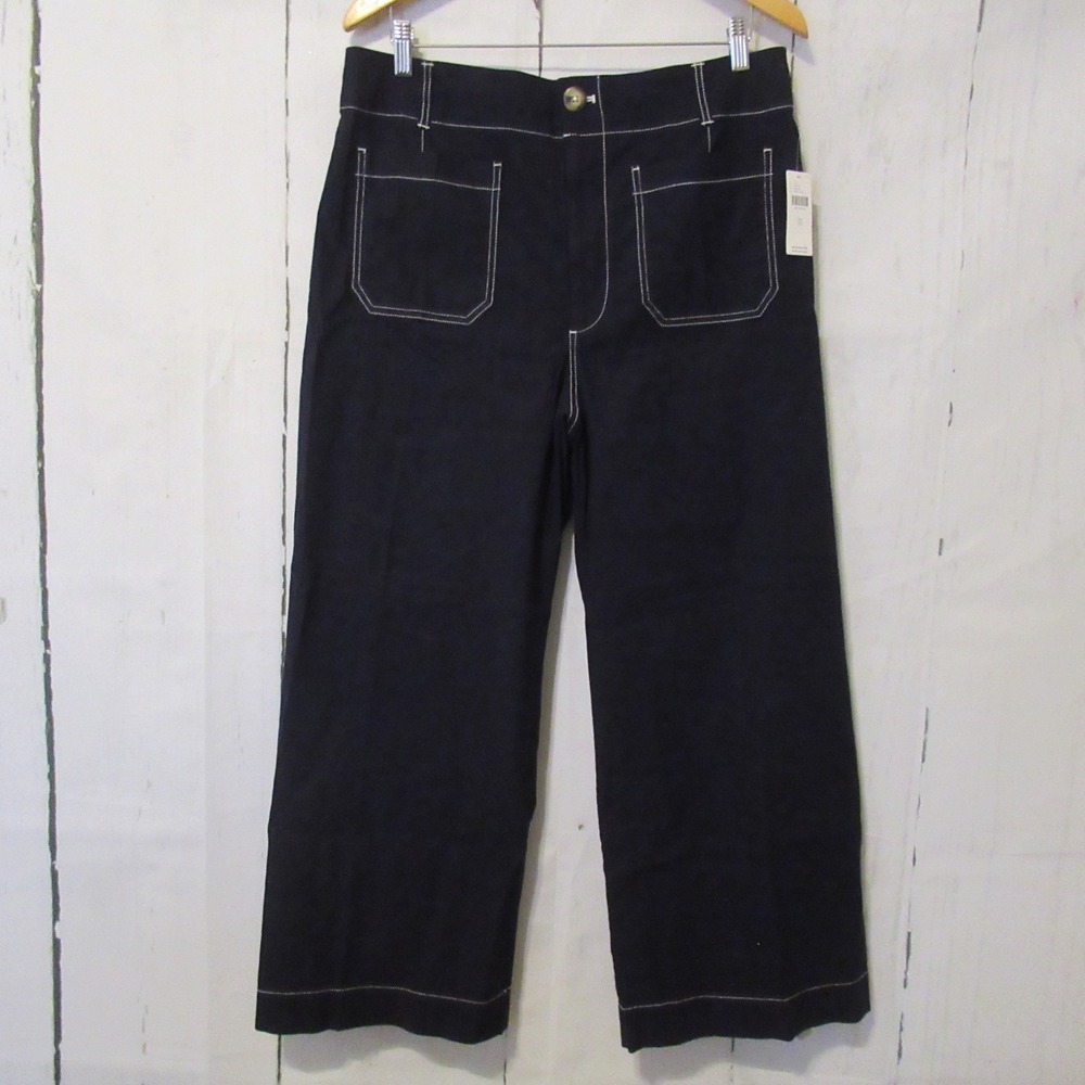 New Maeve By Anthropologie Pants 33 The Colette Blue High Rise Wide Leg Crop